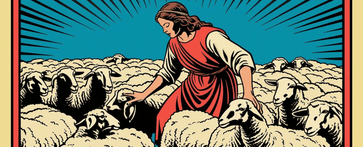 Mulheres Pastoras: Contexto Histórico e Espiritual 5 Ilustração de uma mulher pastoreando ovelhas.