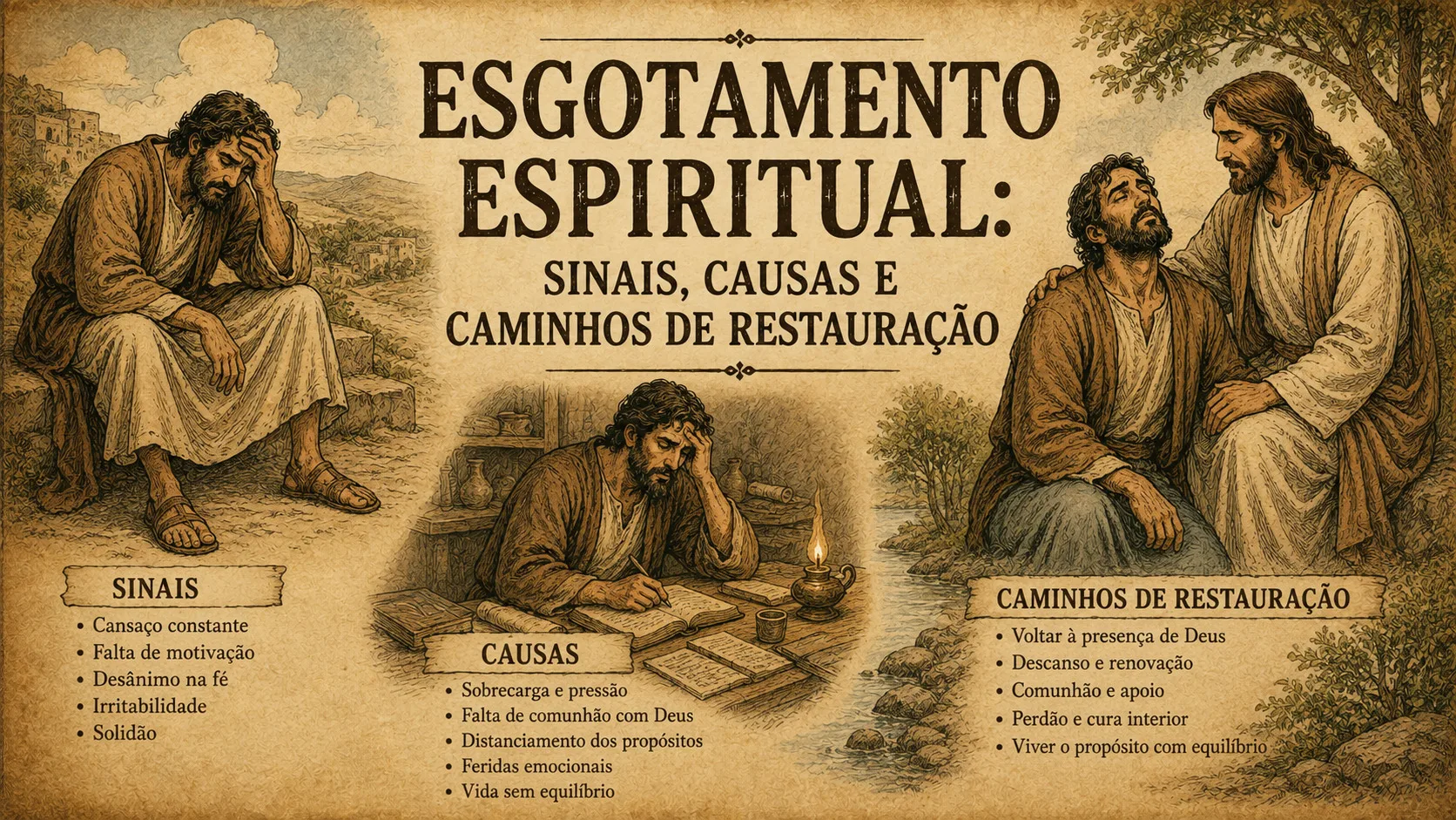 Esgotamento Espiritual: Sinais, Causas e Caminhos de Restauração 1 Esgotamento espiritual sinais e restauração